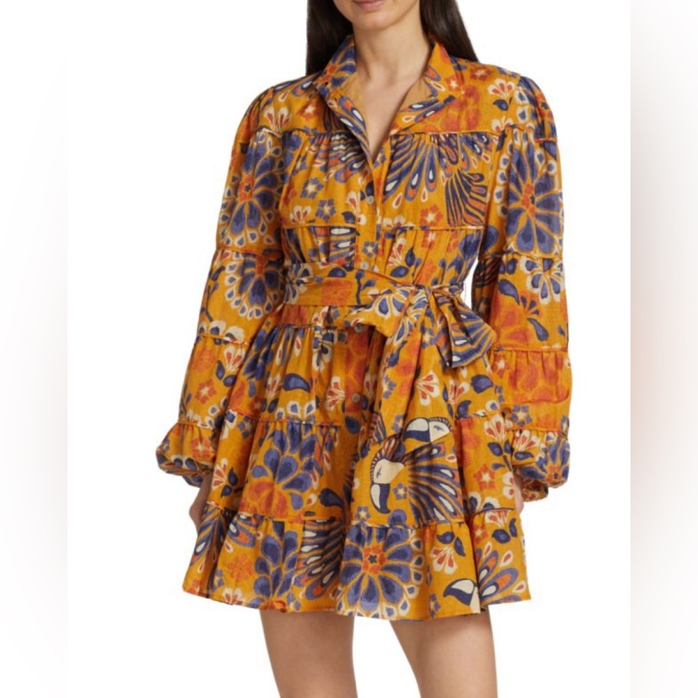 Farm Rio Pineapple Flowers Mini Dress